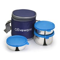 Lovely Stlyo Lunch Box With Stainless Steel Container - Color: Silver