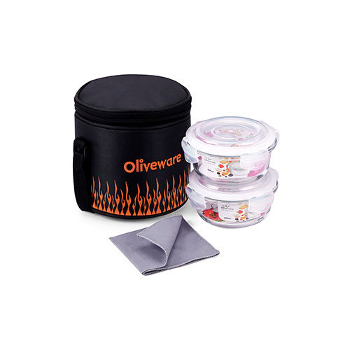 Black_Orange Sizzle Glassware Lunch Box