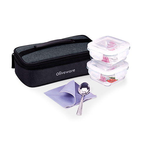 Grey Prism Glassware Lunch Box