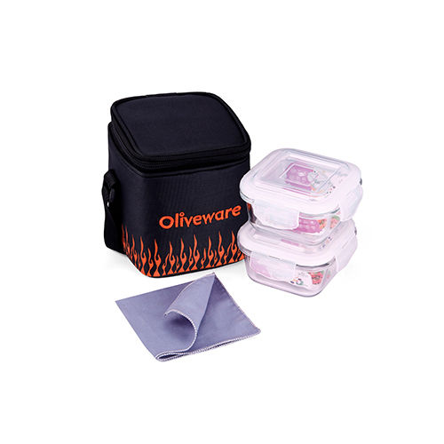 Black_Orange Blaze Glassware Lunch Box