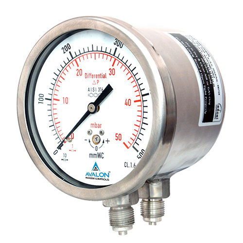 Silver Industrial Differential Low Pressure Gauge