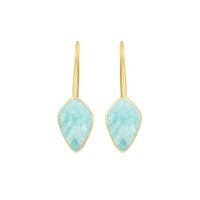 Amazonite Gemstone Faceted Kite 10x15mm Gold Vermeil 925 Sterling Silver Dangle Earrings