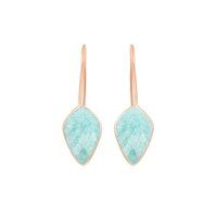 Amazonite Gemstone Faceted Kite 10x15mm Gold Vermeil 925 Sterling Silver Dangle Earrings