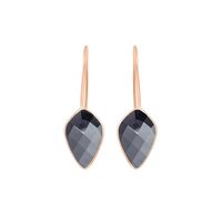 Black Onyx Gemstone Faceted Kite 10x15mm Gold Vermeil 925 Sterling Silver Dangle Earrings