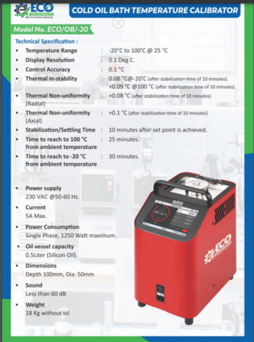 Cold Oil Bath Temperature Calibrator