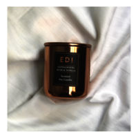 EDI Sandalwood Musk Vanilla Scented Natural Wax Metal Jar Candle