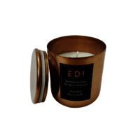 EDI Sandalwood Musk Vanilla Scented Natural Wax Metal Jar Candle