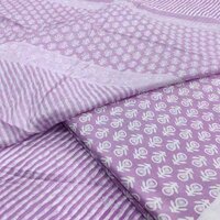 Screen Print Cotton Fabric - 44 Inches Wide, Lavender Color | 100 Gsm Weight, Plain Weave For Elegant Dressmaking