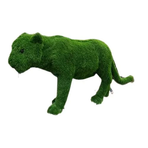 Synthetic Grass Leopard Statue