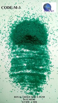 Water Proof Green Color Coated Fine 16/32 Mes Silica Sand With Water Proof Color Coated Paint Manufacturing Used - Product Type: Natural Stone
