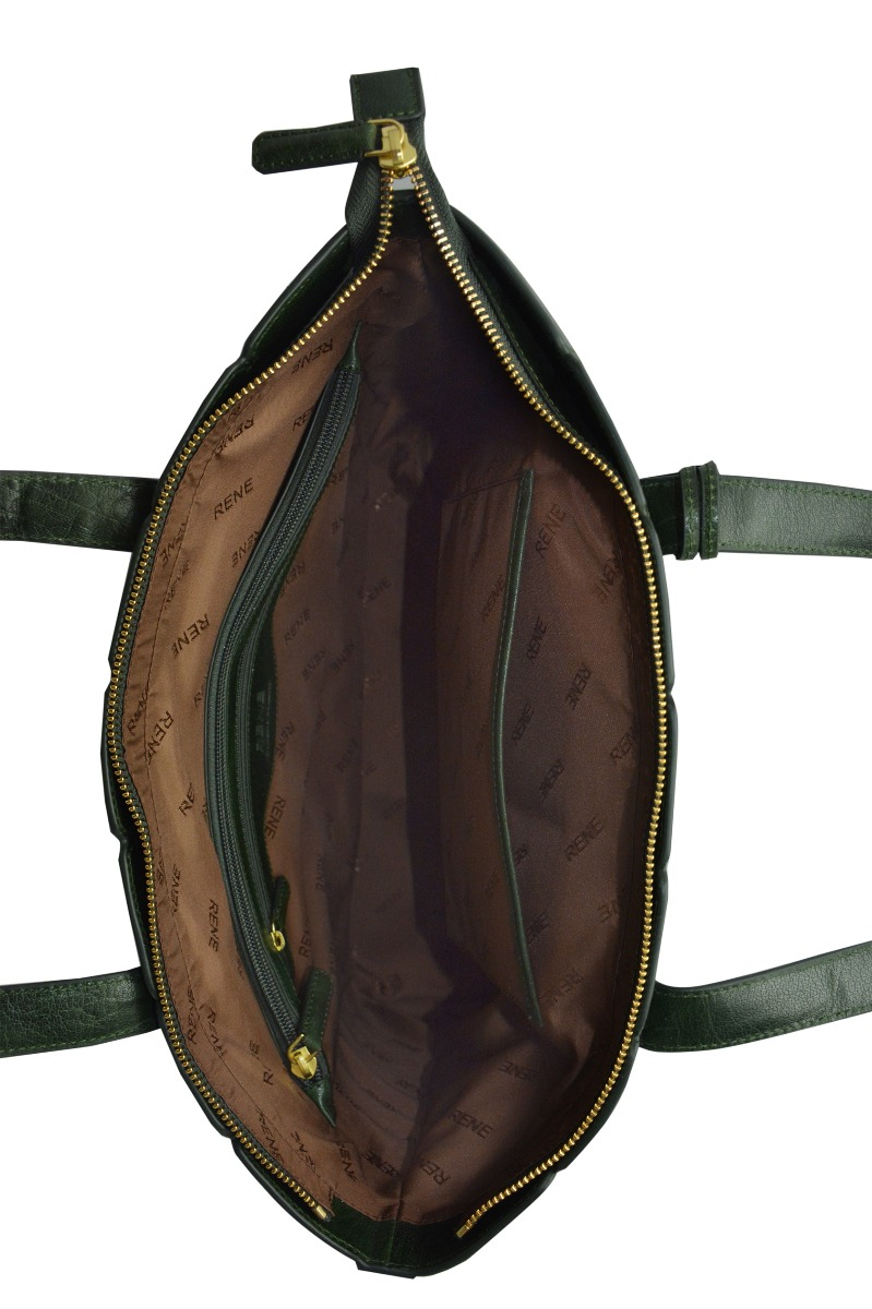 Genuine leather bottle green ladies bag