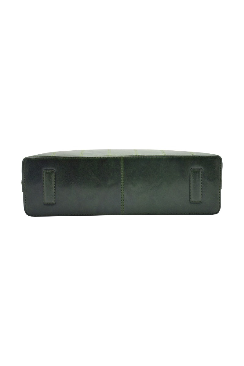Genuine leather bottle green ladies bag