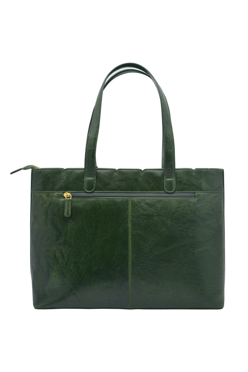 Genuine leather bottle green ladies bag