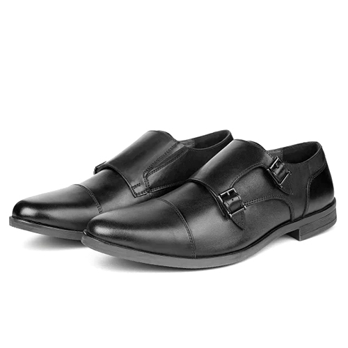 Mens Black Vogue Slip On Monk Shoes