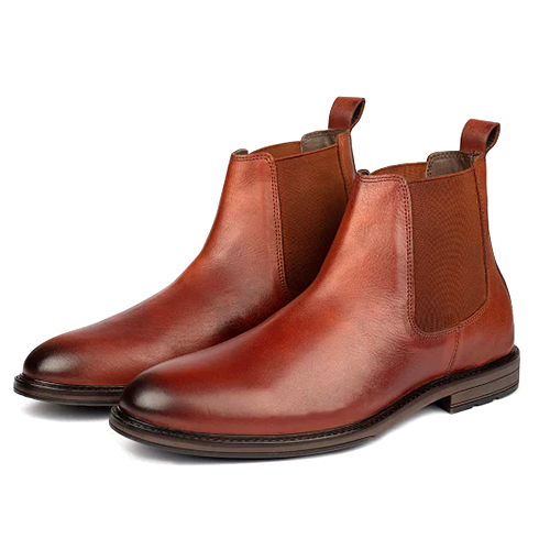 Mens Brown Chelsea Leather Boots