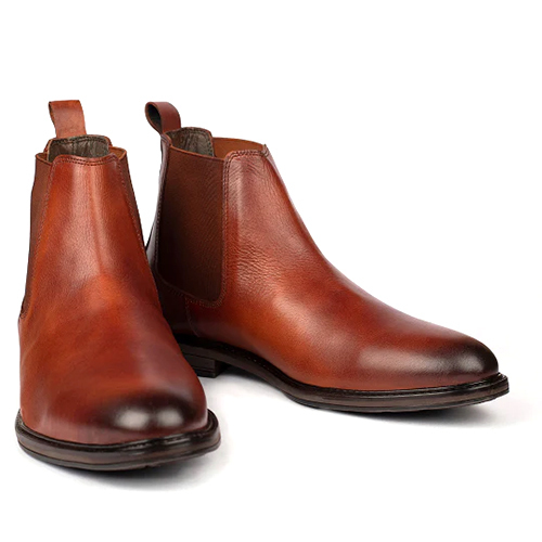 Mens Brown Chelsea Leather Boots