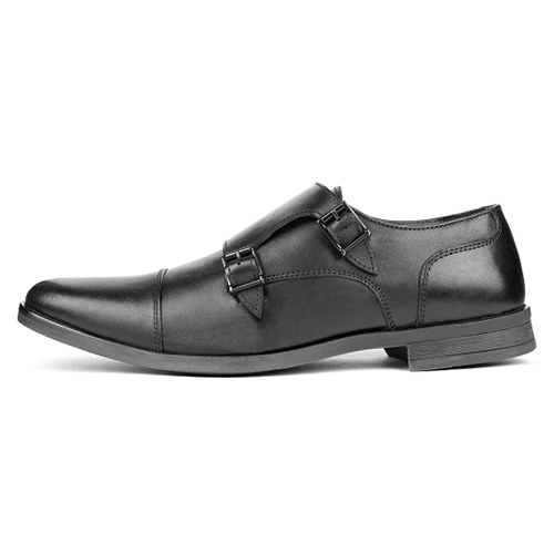 Mens Black Vogue Slip On Monk Shoes
