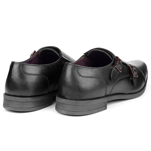 Mens Black Vogue Slip On Monk Shoes