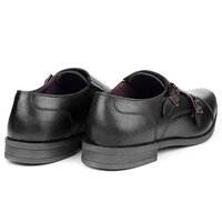 Mens Black Vogue Slip On Monk Shoes