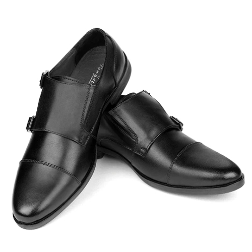 Mens Black Vogue Slip On Monk Shoes