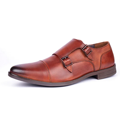 Mens Brown Vogue Slip On Monk Shoes
