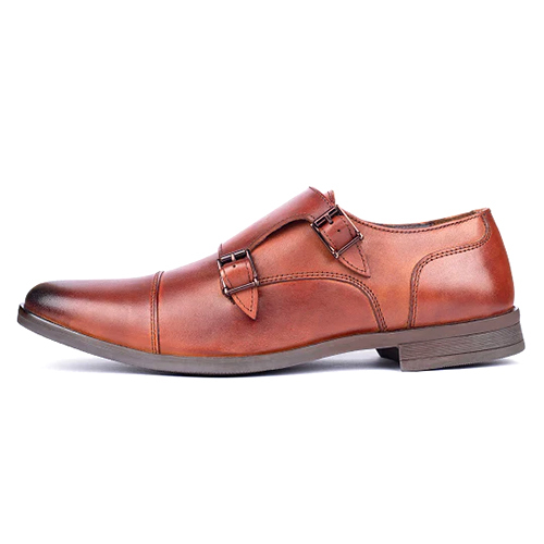 Mens Brown Vogue Slip On Monk Shoes
