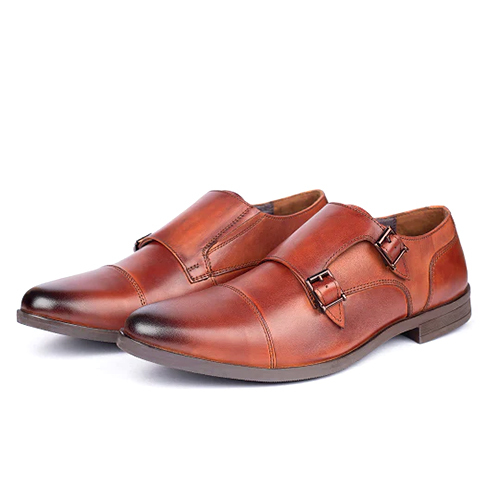 Mens Brown Vogue Slip On Monk Shoes