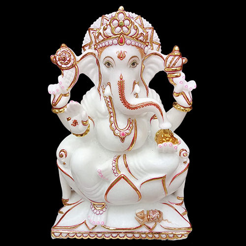 Painting White Ganesh Statue