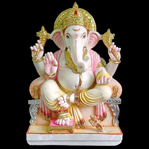 Painting Multicolored Ganesh Statue