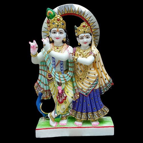 Colored Radha Krishna Statue