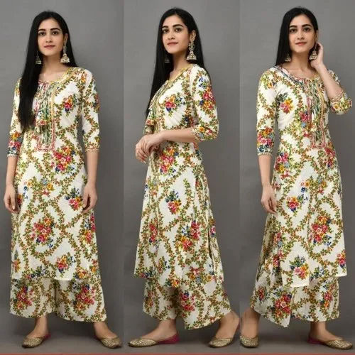 Long Cotton Kurti Palazzo