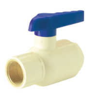 Ball Valve 1 Side Brass (lh) - Color: White & Blue