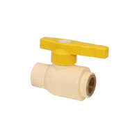 Off-white & Yellow Ball Valve 1 Side Brass (sh)