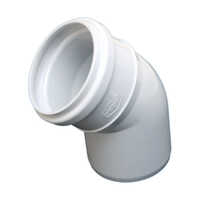 Shoe Bend 45 - Upvc, 2-4 Inch, White | Round Shape, 45 Degree Bend, Rig & Push Fit, Drainage Pipe Fitting, Warranty Included