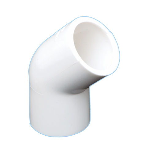 UPVC 45 Degree Short Radius Elbow - Size 1/2" TO 1", Off-White Color | Socketweld End Connection, Warranty Included