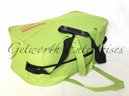Green and Black Complimentary Travel Bag - Material: Premium Rexine, Size: 19"x10"x8", Color: Green and Black, Usage: Complimentary Gifts, Durable and Comfortable