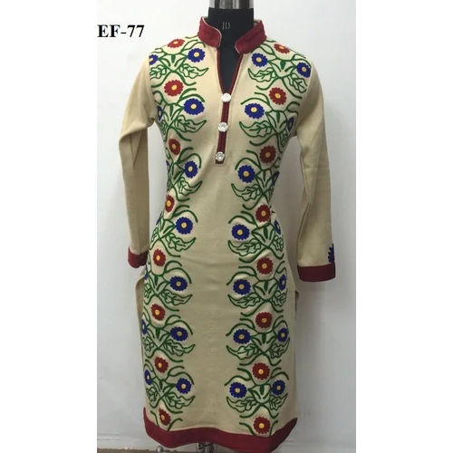 Floral Design Woolen Kurtis