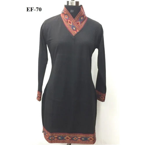 V Cut Woolen Kurti For Women