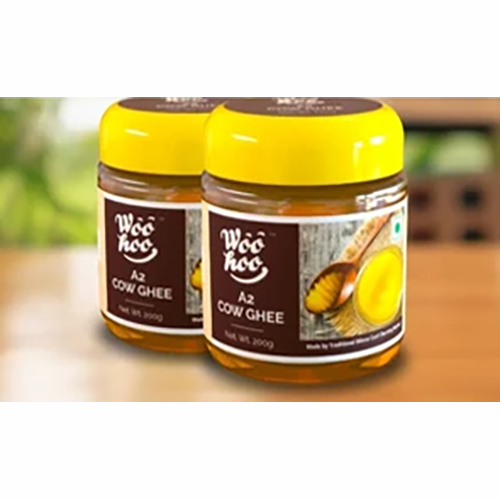 Pure Woo Hoo A2 Cow Ghee - Raw Milk, Vacuum Pack | Traditional Vedic Processing, Free From Lactose And Casein, Rich Flavor