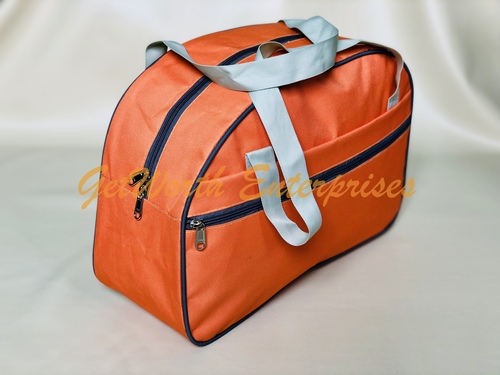 Orange Complimentary Travel Bag - Premium Rexine, 17" x 11" x 6", Light Weight, Stylish Design, Comfortable Handles, Easy to Wash