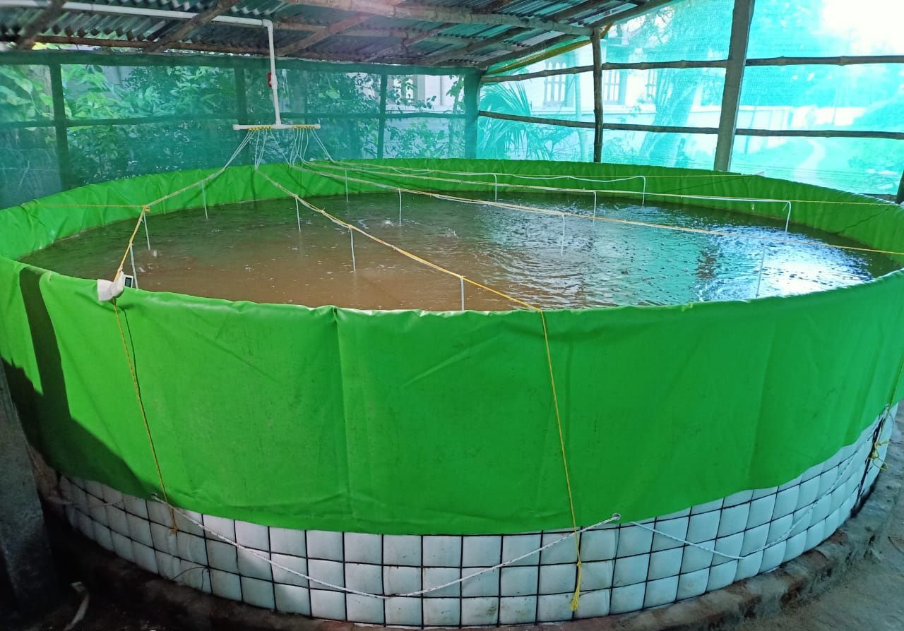 MEGATEX PVC 450 GSM ROUND BIOFLOC FISH FARMING TANK Dai 2 Mtr X 1.5 Mtr RS 4590