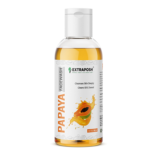 Papaya Face Wash - 100% Herbal Formula, Yellow Color for All Skin Types