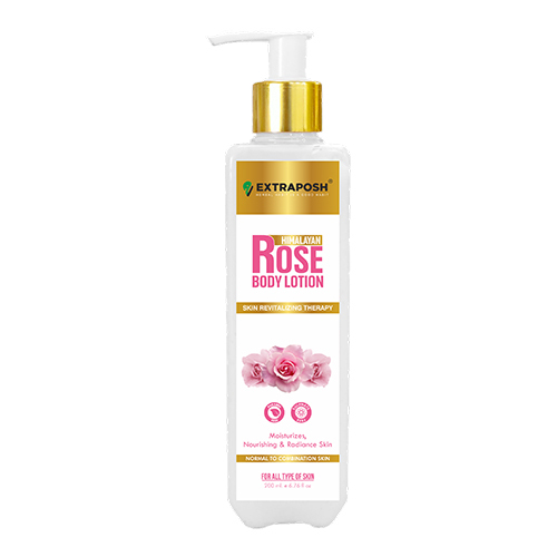 Rose Body Lotion - 100% Herbal Cream, White Color, Suitable for All Skin Types, Deeply Moisturizing with Herbal Extracts