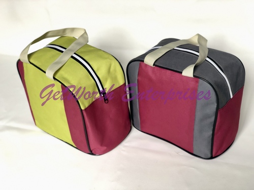 Kids Lunch Bags - PVC Material, 9.5x8x6 Inches, Grey and Maroon, Green and Maroon | Moisture Proof, Flexiloop Handle, Attractive Design, Complimentary Gifts