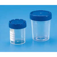 Laboratory Urine Container - 30-60 Ml, Transparent Plastic | Manual Operation, Non-reusable, 2-piece Set For Accurate Sample Collection