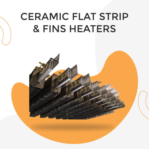 Silver / Grey Ceramic Flat Strip And Fins Heaters