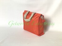 Orange Thamboolam Bags - Pvc, 12 X 12 X 4 Inches | Customized, Elegant Design, Tear Resistant, Color Fastness, Plain Pattern, Handles Included
