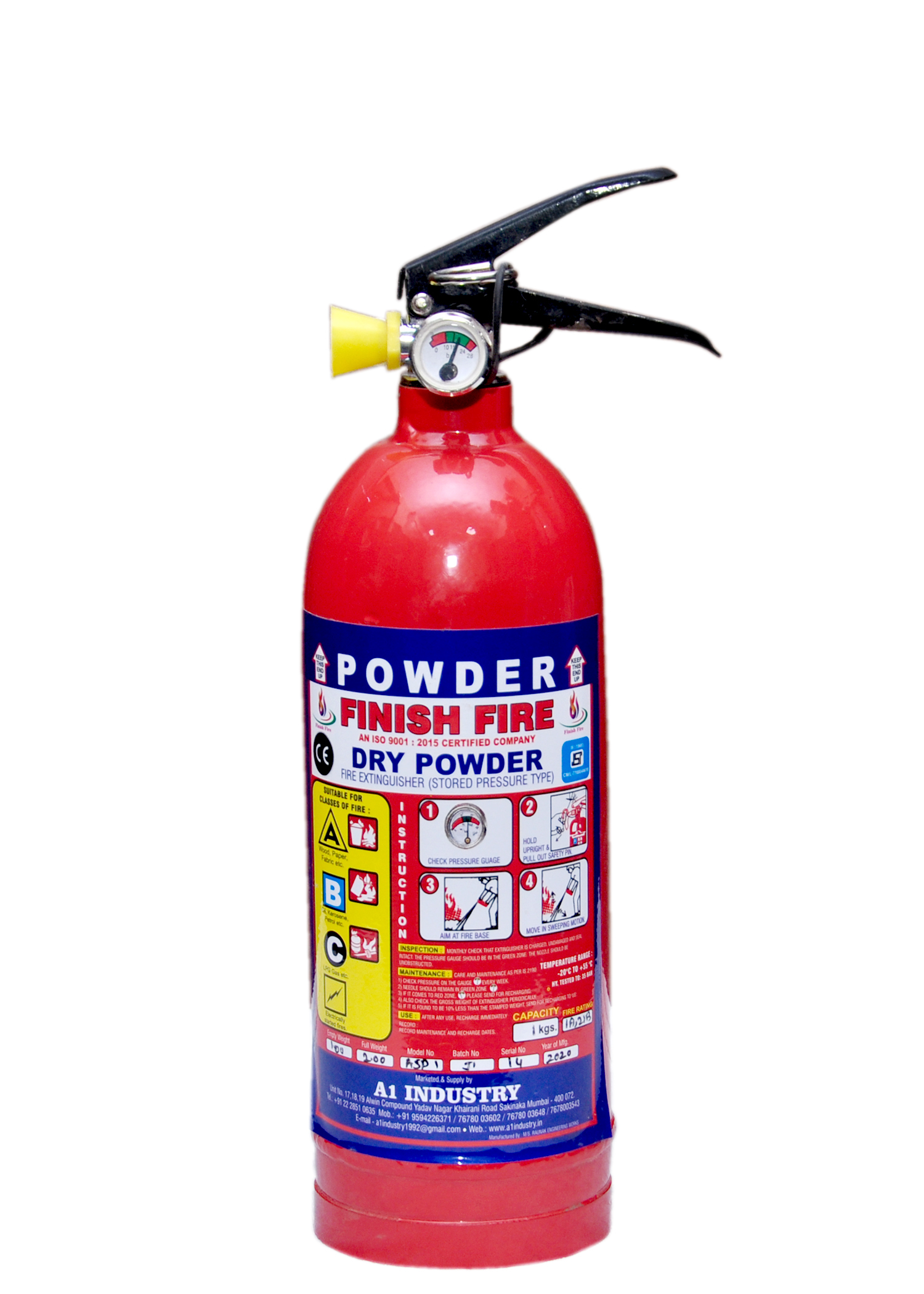1 Kg Abc Stored Pressure Fire Extinguisher