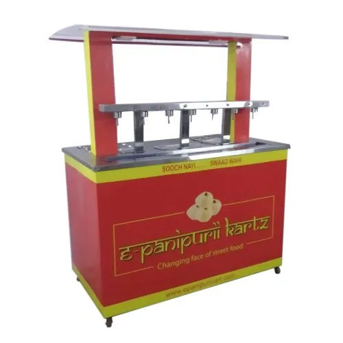 Brown/Red Pani Puri Serving Counter