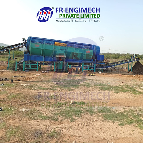 Trommel Screen Plant - Mild Steel, Electric Drive, Blue-Green Color | 1-Year Warranty, Automatic PLC Control